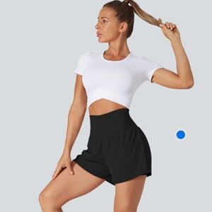 NWT Halara SoftlyZero Airy Super High Waisted Cool Touch Shorts w Pockets  BLACK